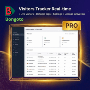 Visitors Tracker – Real-time PRO (1 Year License) | Full Visitor Log & Advanced Filters