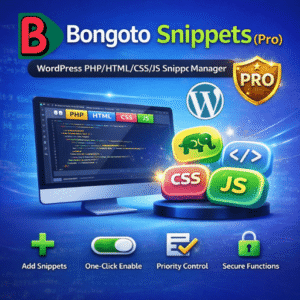 Bongoto Snippets PRO License – Unlock HTML, CSS & JS Snippets (Premium Add-on)
